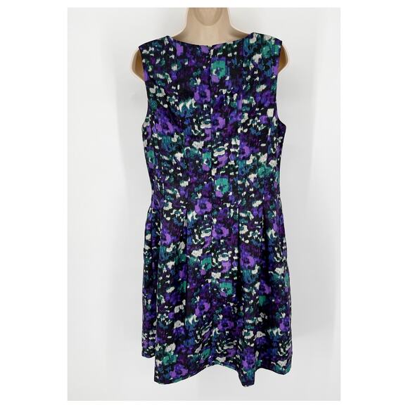 Jessica Howard VINTAGE Dress Womens Sz 14 Purple Green Floral Lined Sleeveless - Picture 5 of 9